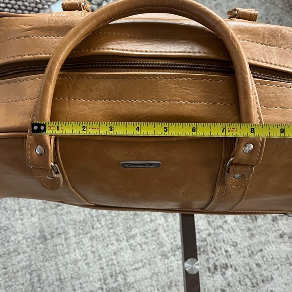 Vintage Samsonite Tan Leather Duffel Business Casual Travel Bag - Picture 13 of 13